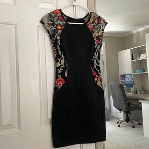 BCX embroidered body con dress